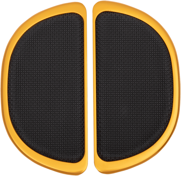 Cyclesmiths 106-G-NR Banana Board Rear Floorboard Covers - Gold without Rivets - sxspowersports