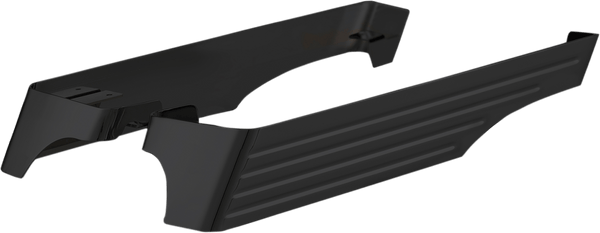 Cyclesmiths 200-BB-A Billet Saddlebag Extensions with Cutouts for Dual Exhaust - Black Powdercoated - sxspowersports