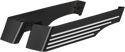 Cyclesmiths 202-XL-BM-A Billet Saddlebag Extensions without Cutouts for Dual Exhaust - Black w/Machined Grooves - Extra Wide - sxspowersports