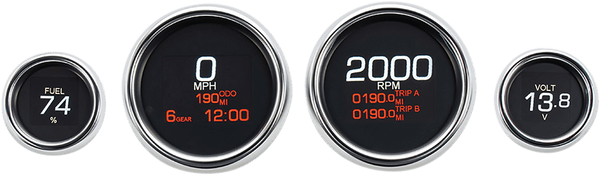Dakota Digital MLX-8496-K MLX Series 4 Gauges Set - Black - sxspowersports