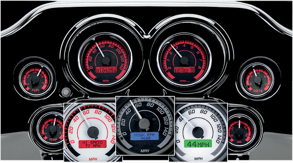 Dakota Digital MVX-8200-KG-K MVX-8K Analog/Digital Plug-In Instrumentation Two-Gauge Kit - Black/Gray Background - Black Bezel - sxspowersports