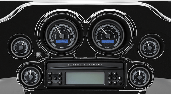 Dakota Digital MVX-8204-KG-C MVX-8K Analog/Digital Plug-In Instrumentation Two-Gauge Kit - Black/Gray Background - Chrome Bezel - sxspowersports
