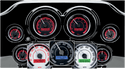 Dakota Digital MVX-8204-KG-C MVX-8K Analog/Digital Plug-In Instrumentation Two-Gauge Kit - Black/Gray Background - Chrome Bezel - sxspowersports