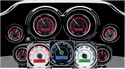 Dakota Digital MVX-8604-KG-C MVX-8K Analog/Digital Plug-In Instrumentation Six-Gauge Kit - Black/Gray Background - Chrome Bezel - sxspowersports