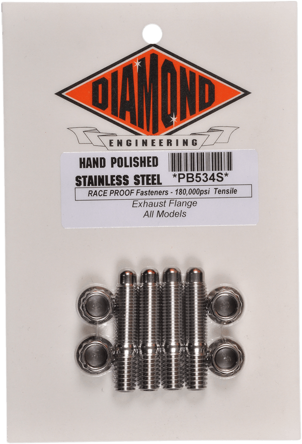 Diamond Engineering PB534S Exhaust Flange 12-Point Stainless Engine Bolt Kit - sxspowersports