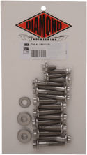 Diamond Engineering PB569S Transmission Side Cover 12-Point Polished Stainless Engine Bolt Kit - sxspowersports