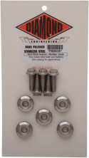 Diamond Engineering PB863S 12-Point Polished Stainless Front Brake Rotor Bolt Kit - sxspowersports