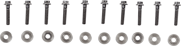Diamond Engineering PB937S Rocker Box 12-Point Polished Stainless Engine Bolt Kit - sxspowersports