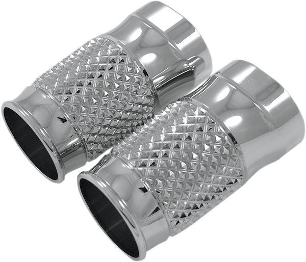 Eddie Trotta Designs TC-998 Fork Slider Cover - Cross-Cut Chrome - sxspowersports