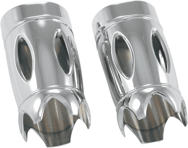 Eddie Trotta Designs TC-998 Fork Slider Cover - Cross-Cut Chrome - sxspowersports