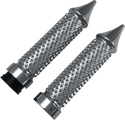 Eddie Trotta Designs TC768 Cross Cut Grips - Chrome - sxspowersports