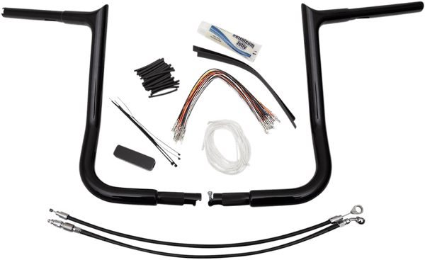 Fat Baggers, Inc. 909114-B 1-1/4in. EZ Install Handlebar Kit with Pointed Top Handlebars - Gloss Black - sxspowersports