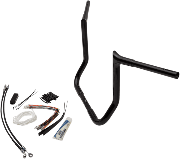 Fat Baggers, Inc. 909114-B 1-1/4in. EZ Install Handlebar Kit with Pointed Top Handlebars - Gloss Black - sxspowersports