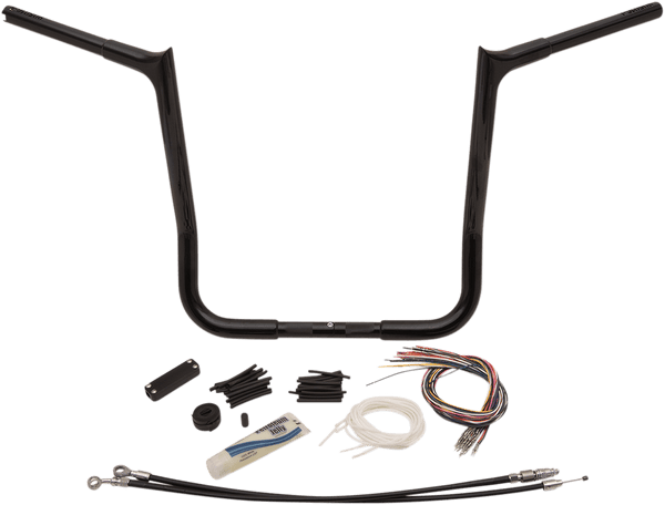 Fat Baggers, Inc. 909116-B 1-1/4in. EZ Install Handlebar Kit with Pointed Top Handlebars - Gloss Black - sxspowersports