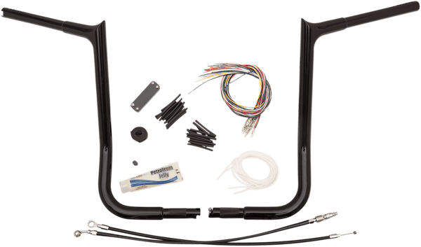 Fat Baggers, Inc. 909116-B 1-1/4in. EZ Install Handlebar Kit with Pointed Top Handlebars - Gloss Black - sxspowersports