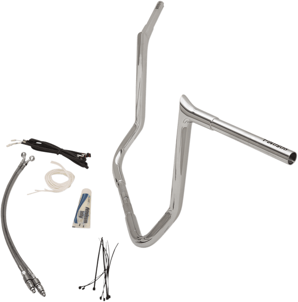 Fat Baggers, Inc. 909216 1-1/4in. EZ Install Handlebar Kit with Pointed Top Handlebars - Chrome - sxspowersports