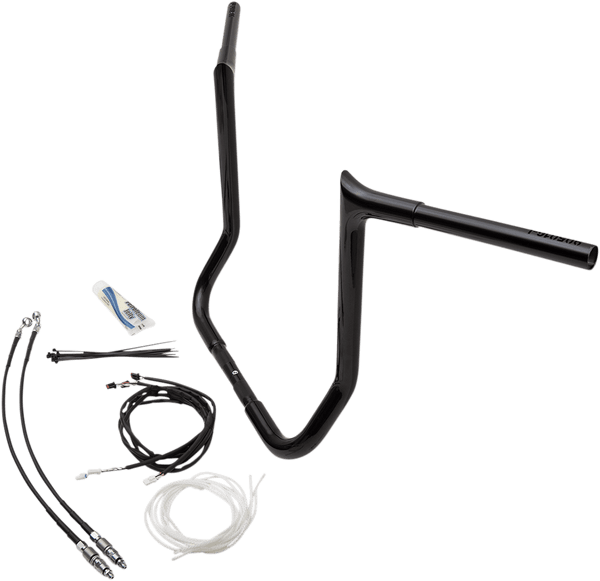 Fat Baggers, Inc. 909216-B 1-1/4in. EZ Install Pointed Top Handlebars - Gloss Black - sxspowersports