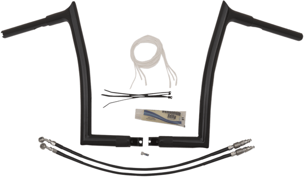 Fat Baggers, Inc. 909314-B 1-1/4in. EZ Install Handlebar Kit with Pointed Top Handlebars - Gloss Black - sxspowersports