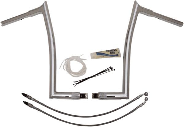 Fat Baggers, Inc. 909316 1-1/4in. EZ Install Handlebar Kit with Pointed Top Handlebars - Chrome - sxspowersports