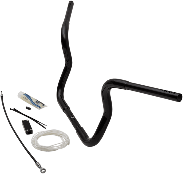 Fat Baggers, Inc. 909410-B 1-1/4in. EZ Install Handlebar Kit with Round Top Handlebars - Gloss Black - sxspowersports