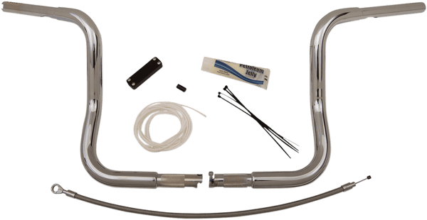 Fat Baggers, Inc. 909412 1-1/4in. EZ Install Handlebar Kit with Round Top Handlebars - Chrome - sxspowersports