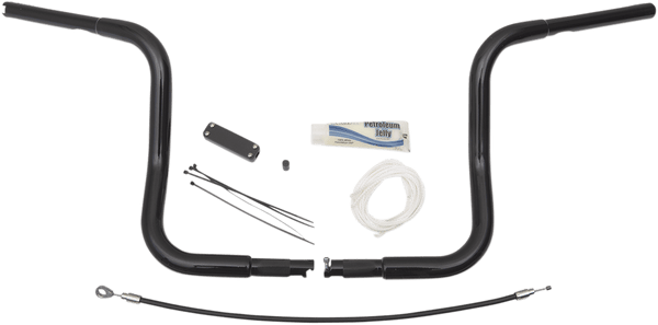 Fat Baggers, Inc. 909412-B 1-1/4in. EZ Install Handlebar Kit with Round Top Handlebars - Gloss Black - sxspowersports