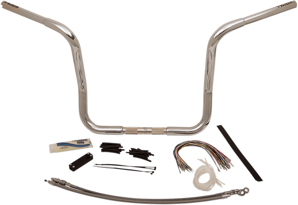 Fat Baggers, Inc. 909414 1-1/4in. EZ Install Handlebar Kit with Round Top Handlebars - Chrome - sxspowersports