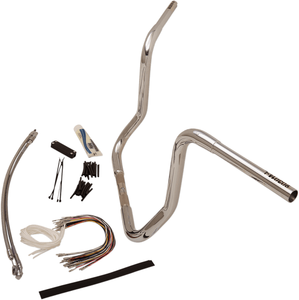 Fat Baggers, Inc. 909414 1-1/4in. EZ Install Handlebar Kit with Round Top Handlebars - Chrome - sxspowersports