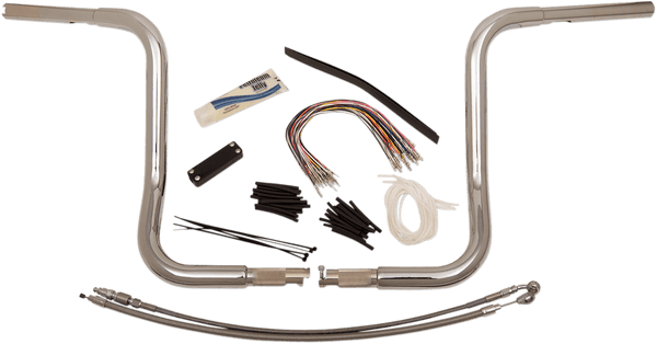 Fat Baggers, Inc. 909414 1-1/4in. EZ Install Handlebar Kit with Round Top Handlebars - Chrome - sxspowersports