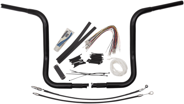 Fat Baggers, Inc. 909414-B 1-1/4in. EZ Install Handlebar Kit with Round Top Handlebars - Gloss Black - sxspowersports