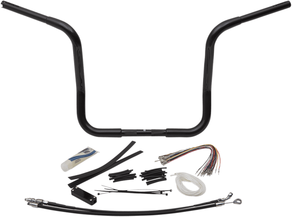 Fat Baggers, Inc. 909414-B 1-1/4in. EZ Install Handlebar Kit with Round Top Handlebars - Gloss Black - sxspowersports