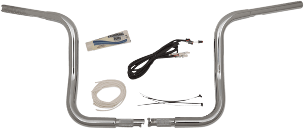 Fat Baggers, Inc. 909512 1-1/4in. EZ Install Handlebar Kit with Round Top Handlebars - Chrome - sxspowersports