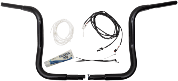 Fat Baggers, Inc. 909512-B 1-1/4in. EZ Install Handlebar Kit with Round Top Handlebars - Gloss Black - sxspowersports