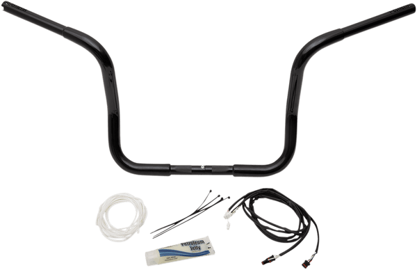 Fat Baggers, Inc. 909512-B 1-1/4in. EZ Install Handlebar Kit with Round Top Handlebars - Gloss Black - sxspowersports