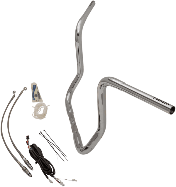 Fat Baggers, Inc. 909514 1-1/4in. EZ Install Handlebar Kit with Round Top Handlebars - Chrome - sxspowersports