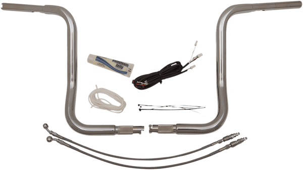 Fat Baggers, Inc. 909514 1-1/4in. EZ Install Handlebar Kit with Round Top Handlebars - Chrome - sxspowersports