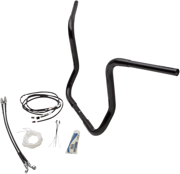 Fat Baggers, Inc. 909514-B 1-1/4in. EZ Install Handlebar Kit with Round Top Handlebars - Gloss Black - sxspowersports