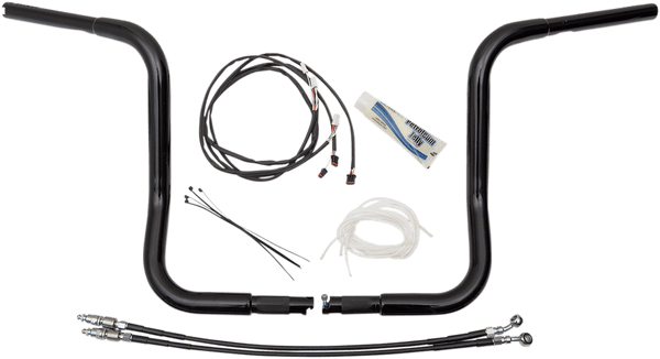 Fat Baggers, Inc. 909514-B 1-1/4in. EZ Install Handlebar Kit with Round Top Handlebars - Gloss Black - sxspowersports