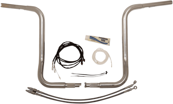 Fat Baggers, Inc. 909516 1-1/4in. EZ Install Handlebar Kit with Round Top Handlebars - Chrome - sxspowersports