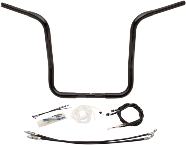 Fat Baggers, Inc. 909516-B 1-1/4in. EZ Install Handlebar Kit with Round Top Handlebars - Gloss Black - sxspowersports