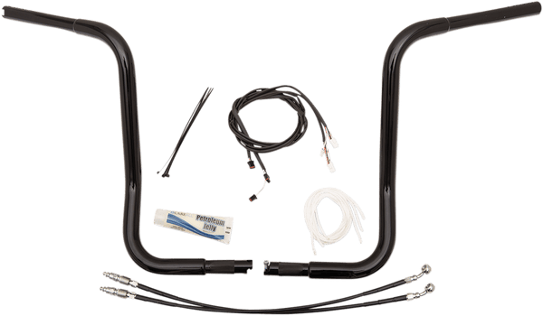 Fat Baggers, Inc. 909516-B 1-1/4in. EZ Install Handlebar Kit with Round Top Handlebars - Gloss Black - sxspowersports