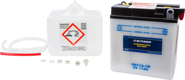 Fire Power 6N11A-1B Conventional 6V Standard Battery with Acid Pack - sxspowersports