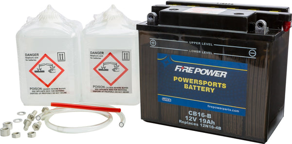 Fire Power CB16-B Conventional 12V Heavy Duty Battery With Acid Pack - sxspowersports