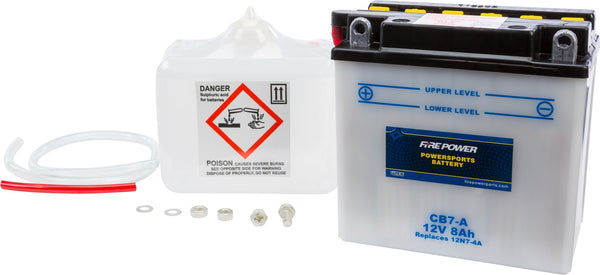 Fire Power CB7-A Conventional 12V Heavy Duty Battery With Acid Pack - sxspowersports