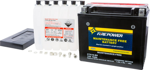 Fire Power CTX19-BS Maintenance Free Sealed Battery - sxspowersports