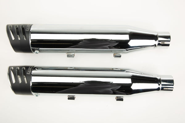 Freedom Performance HD00321 3 1/4in. Racing Slip-Ons - Chrome/Black Tips - sxspowersports