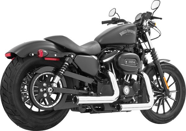 Freedom Performance HD00382 Staggered Duals Exhaust System - Chrome with Black Tip - sxspowersports