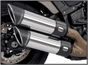 Freedom Performance HD00719 M8 Fatbob Slip-On - Chrome with Black Tips - sxspowersports