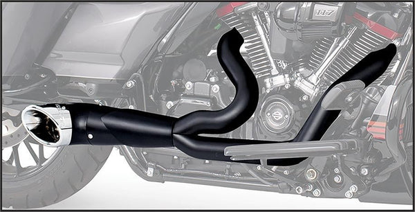 Freedom Performance HD00848 2 Into 1 Turn-Out Exhaust System - Black/Black Sculpted Tip - sxspowersports