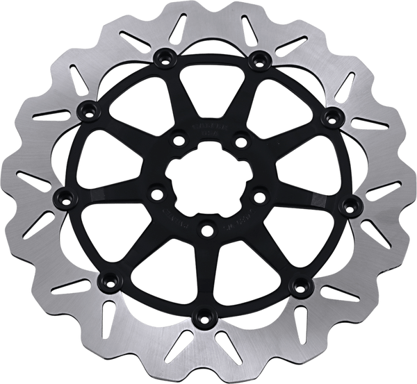 Galfer Brakes DF680CWS-B Front Brake Wave Rotor - 12.5in. - Full Floating with Black Aluminum Carrier - sxspowersports